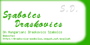 szabolcs draskovics business card